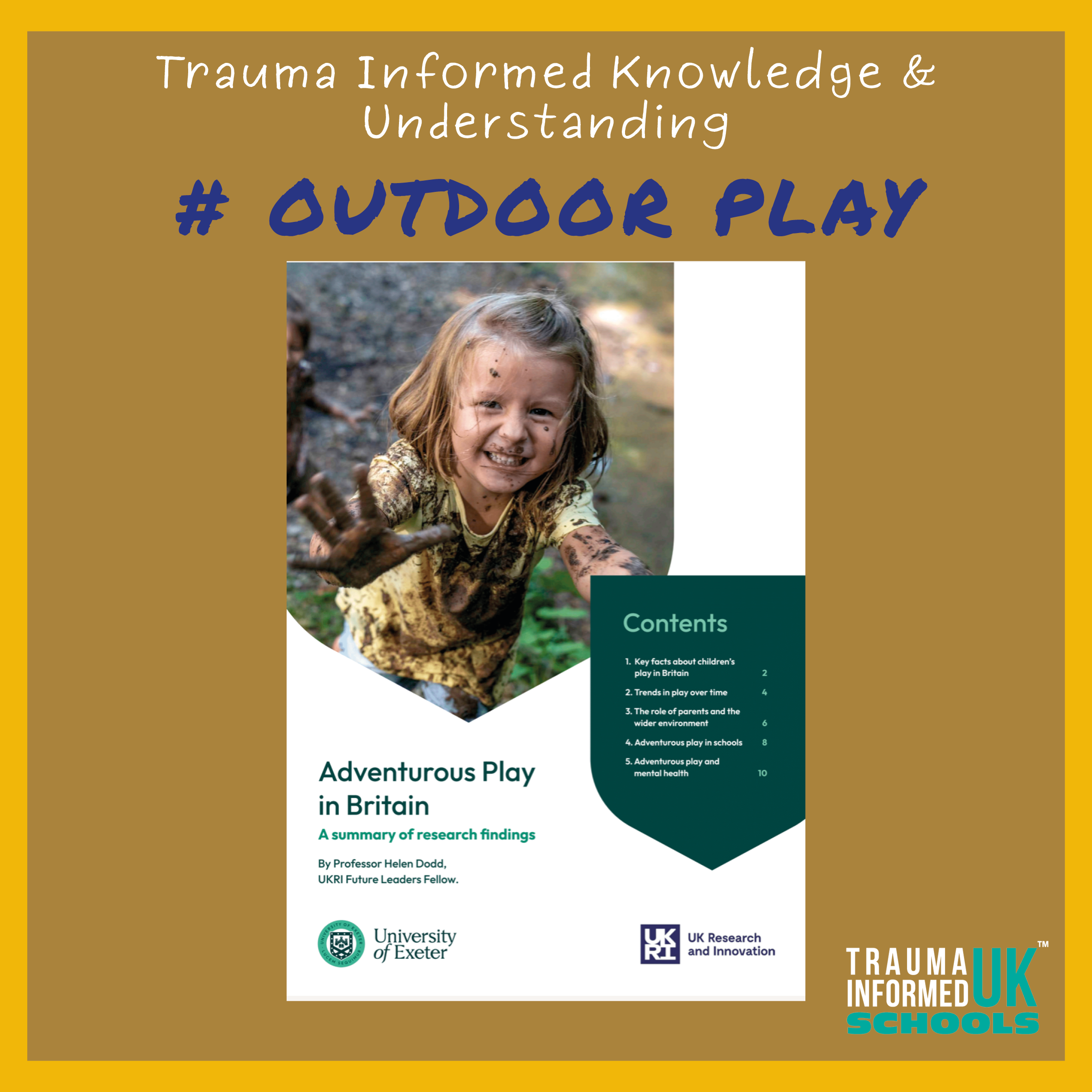 Trauma Informed Knowledge outdoor play report